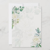 Elegant White Roses Watercolor Bridal Shower Kaart (Achterkant)