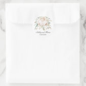Elegant White Roses Waterverf Wedding Ronde Sticker (Tas)
