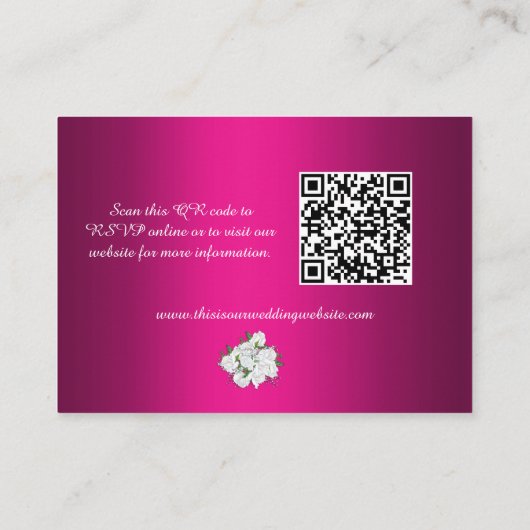 Elegant White Roses, website van Fuchsia Pink Wedd Informatiekaartje (Achterkant)