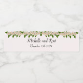 Elegant White Roses Weddenschap Water Fleset Set Waterfles Etiket (Enkel label)