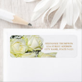Elegant White Roses Wedding Address Label (Insitu)
