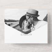 Elegant White Roses Wedding All In One Uitnodiging (Achterkant)