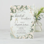 Elegant White Roses Wedding Champagne Wedding Kaart (Staand voorkant)