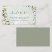 Elegant White Roses Wedding  Informatiekaartje (Voorkant / Achterkant)