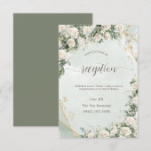 Elegant White Roses Wedding  Kaart (Voorkant / Achterkant)