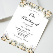 Elegant White Roses Wedding Kaart