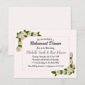 Elegant White Roses Wedding Rehearsal Dinner Kaart (Voorkant / Achterkant)