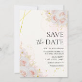 Elegant White Roses Wedding Save the Dates Kaart (Voorkant)