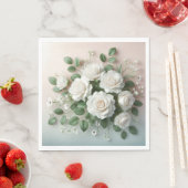 Elegant White Roses Wedding Servet (Insitu)
