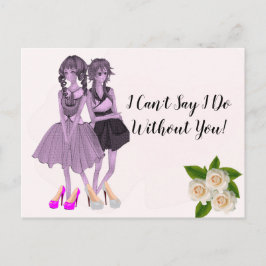 Elegant White Roses zal je zijn mijn Bridesmaid Po Briefkaart