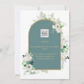 Elegant White Roses Zee Glass Arch Save Date Kaart (Achterkant)