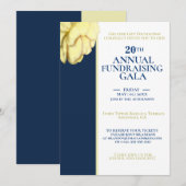 Elegant White & Royal Blue Charity Event Gala Kaart (Voorkant / Achterkant)