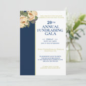 Elegant White & Royal Blue jaarlijkse inzamelingsa Kaart (Staand voorkant)