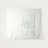 Elegant White Sage Green Backdrops banner Wandkleed (Voorkant (horizontaal))