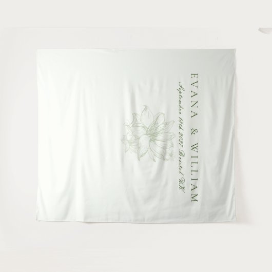 Elegant White Sage Green Backdrops banner Wandkleed (Voorkant (horizontaal))