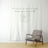 Elegant White Sage Green Backdrops banner Wandkleed (In situ)