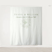 Elegant White Sage Green Backdrops banner Wandkleed (Voorkant)