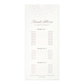 Elegant White Salon and Spa Price List Reclamekaart (Voorkant)