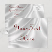 Elegant White Satin Briefkaarten (Voorkant / Achterkant)