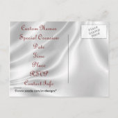Elegant White Satin Briefkaarten (Achterkant)