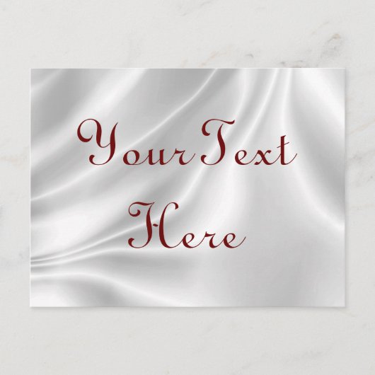 Elegant White Satin Briefkaarten (Voorkant)