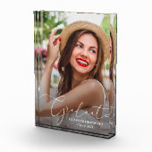 Elegant White Script Afstuderen Modern Fotoblokken (Rechts)