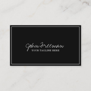 Elegant White Script Black Notary Signaleringsagen Visitekaartje