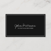 Elegant White Script Black Notional Sigant Agent Visitekaartje (Voorkant)