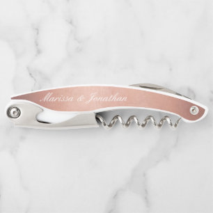 Elegant White Script Calligraphy Roos Gold Wedding Kurkentrekker