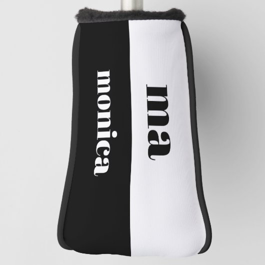 Elegant &white script monogram initial golfheadcover (Draai 90)