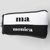 Elegant &white script monogram initial golfheadcover (Voorkant)