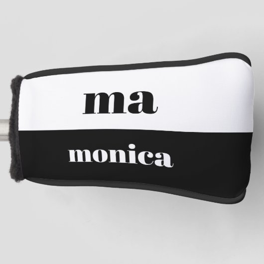 Elegant &white script monogram initial  golfheadcover (Voorkant)