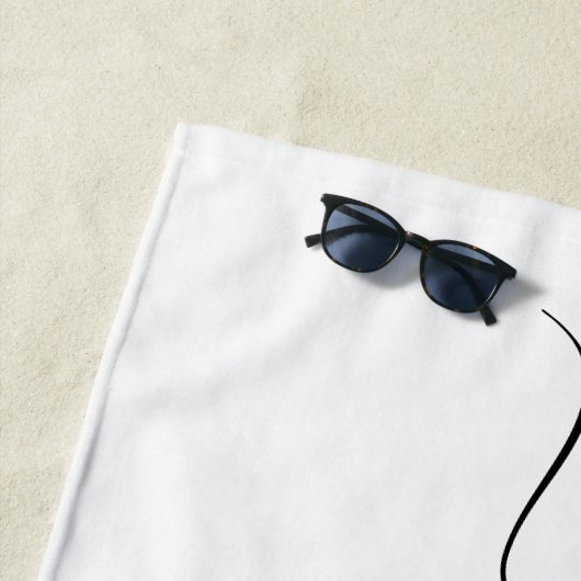 Elegant white script name strand handdoeken (In situ)