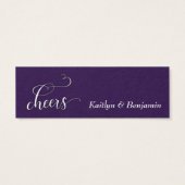 Elegant White Script op Paarse Drink Tickets Mini Visitekaartjes (Achterkant)