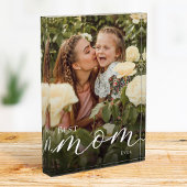 Elegant White Script Personalized Best Mom Ever Fotoblokken