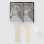 Elegant White Script Photo Overlay Wedding Program Handwaaier (Voorkant en achterkant)