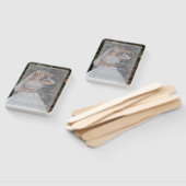 Elegant White Script Photo Overlay Wedding Program Handwaaier (Niet-gemonteerd)