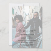 Elegant White Script Photo Wedding Save The Date (Achterkant)