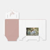 Elegant White Script Photo Wedding Thank you Bedankdoosjes (Uitgevouwen)