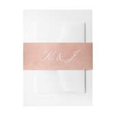 Elegant White Script Roos Gold Metallic Wedding Uitnodigingen Wikkel (Voorkant Voorbeeld)