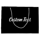 Elegant White Script Text Sjabloon on Black Groot Cadeauzakje (Achterkant)