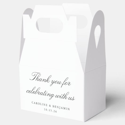 Elegant White Script Weduwen Aangepast Bedankt Bedankdoosjes (Geopend)