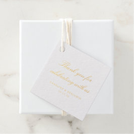 Elegant White Script Weduwen Aangepast Bedankt Bedankjes Labels