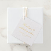 Elegant White Script Weduwen Aangepast Bedankt Bedankjes Labels (Met doos)