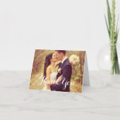 Elegant White Script Weduwfoto Hartelijk dank Bedankkaart (Voorkant)