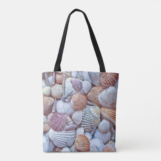 Elegant White Seashells Artwork | Canvas tas (Achterkant)
