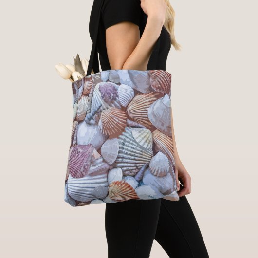 Elegant White Seashells Artwork | Canvas tas (Dichtbij)
