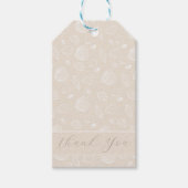Elegant White Seashells beige Pattern Cadeaulabel (Voorkant)
