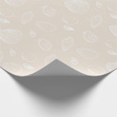 Elegant White Seashells beige Pattern Cadeaupapier (Hoek)