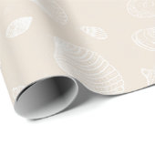 Elegant White Seashells beige Pattern Cadeaupapier (Rol Hoek)